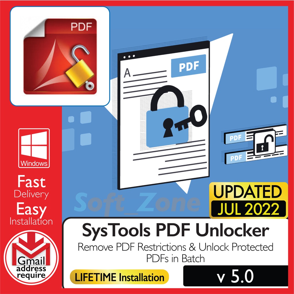 SysTools PDF Unlocker 5.0 Remove PDF Restrictions & Unlock Protected