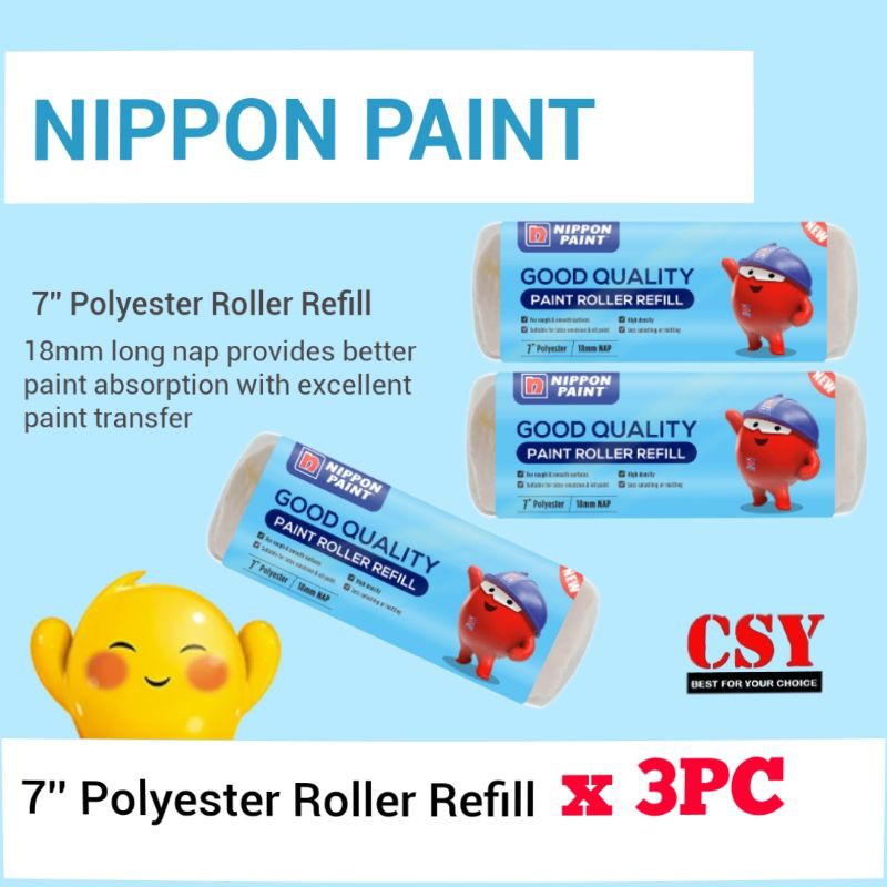 NIPPON PAINT 7'' Polyester Roller Refill / Waterbased Paint Roller