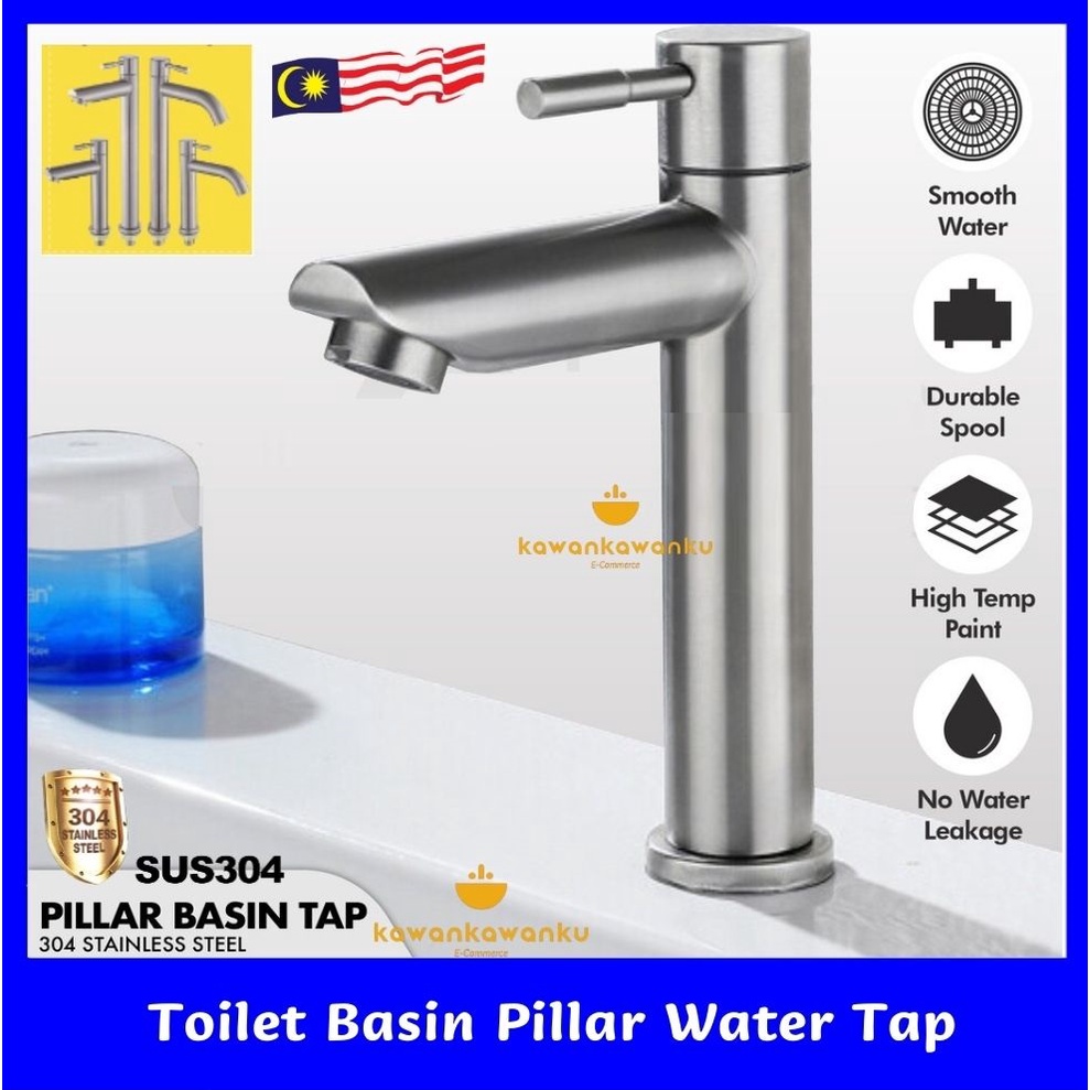 Stainless Steel Bathroom Basin Tap Stainless Steel SUS304 Bathroom