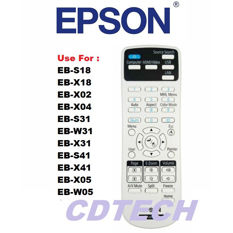 Original Epson Projector Remote Control EBS18 X02 X18 S31 W05 W31 X04