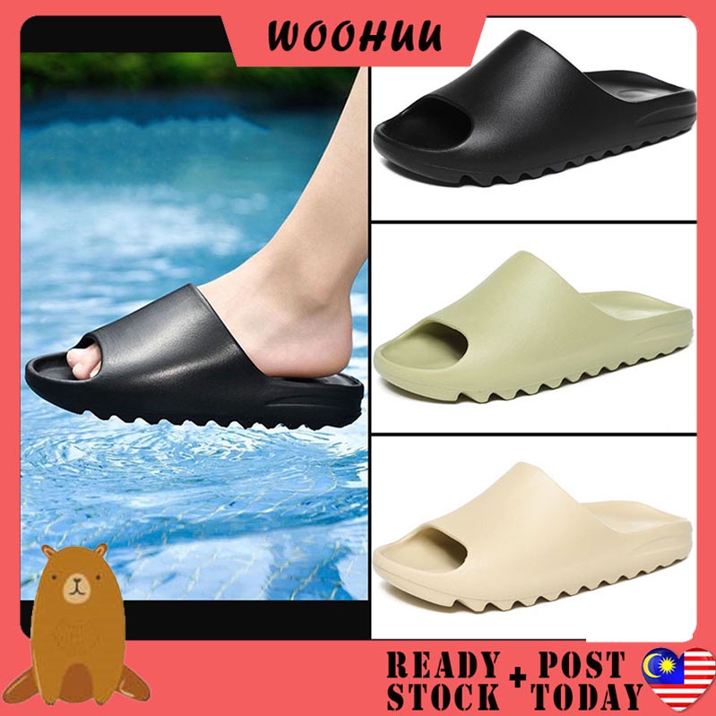 READY STOCK WOOHUU Rubber Yeezy Slide Kanye Men's and Women's Casual
