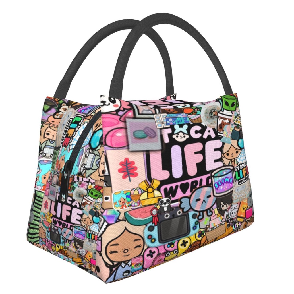 TOCA BOCA Lunch Bag Portable School Lunch Box Student Lunch Bag with