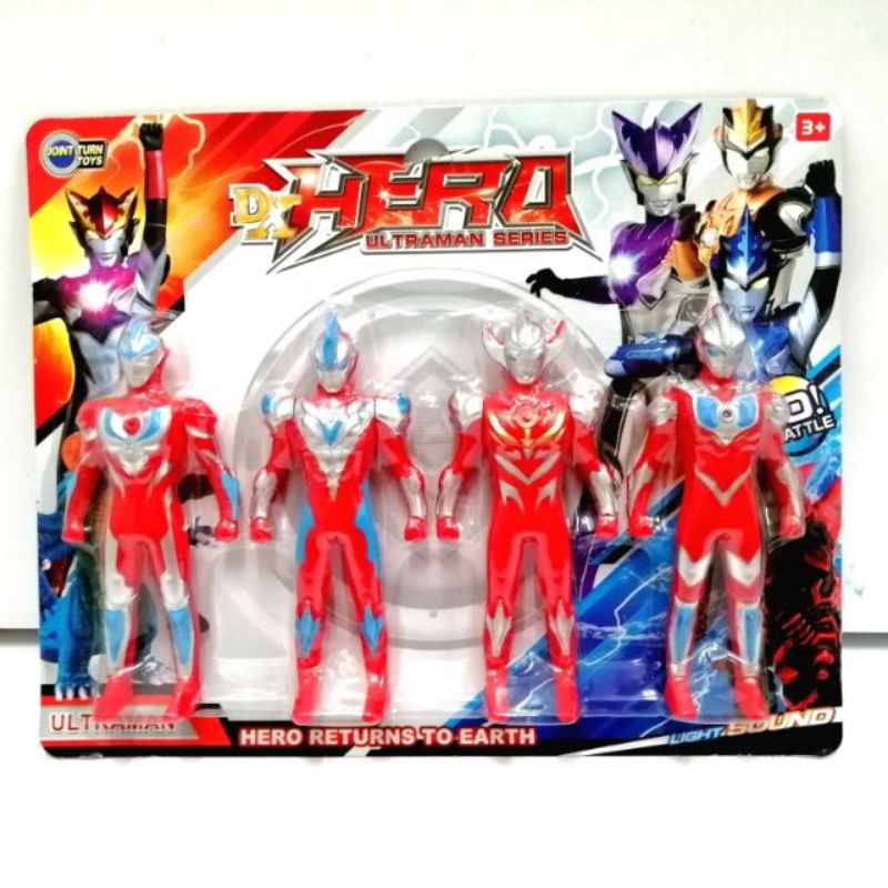 Ultraman Set 4In1 Kids Ultraman Toys Action Figure Hero Collection Ultraman Set 4In1 Mainan