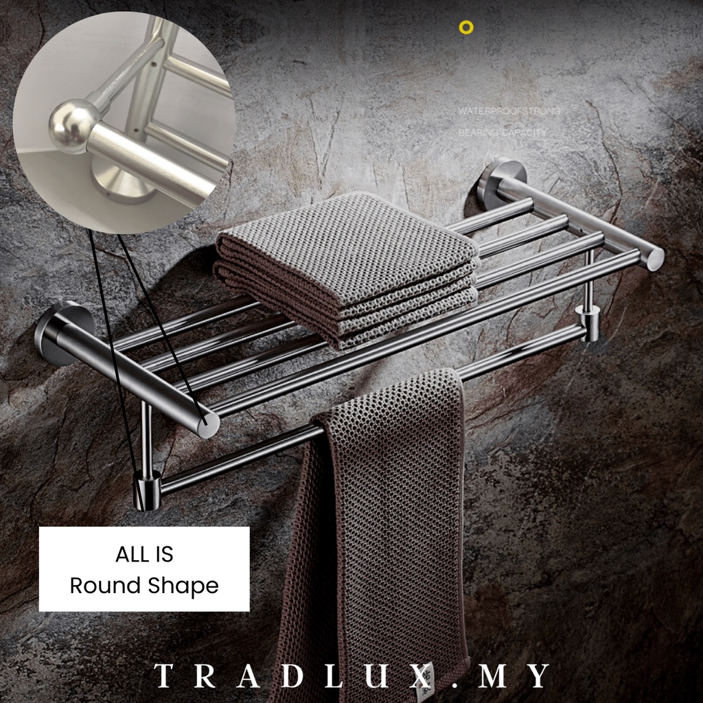 HEAVY DUTY STAINLESS STEEL ANNWA Towel Rack Double Layer Towel rack