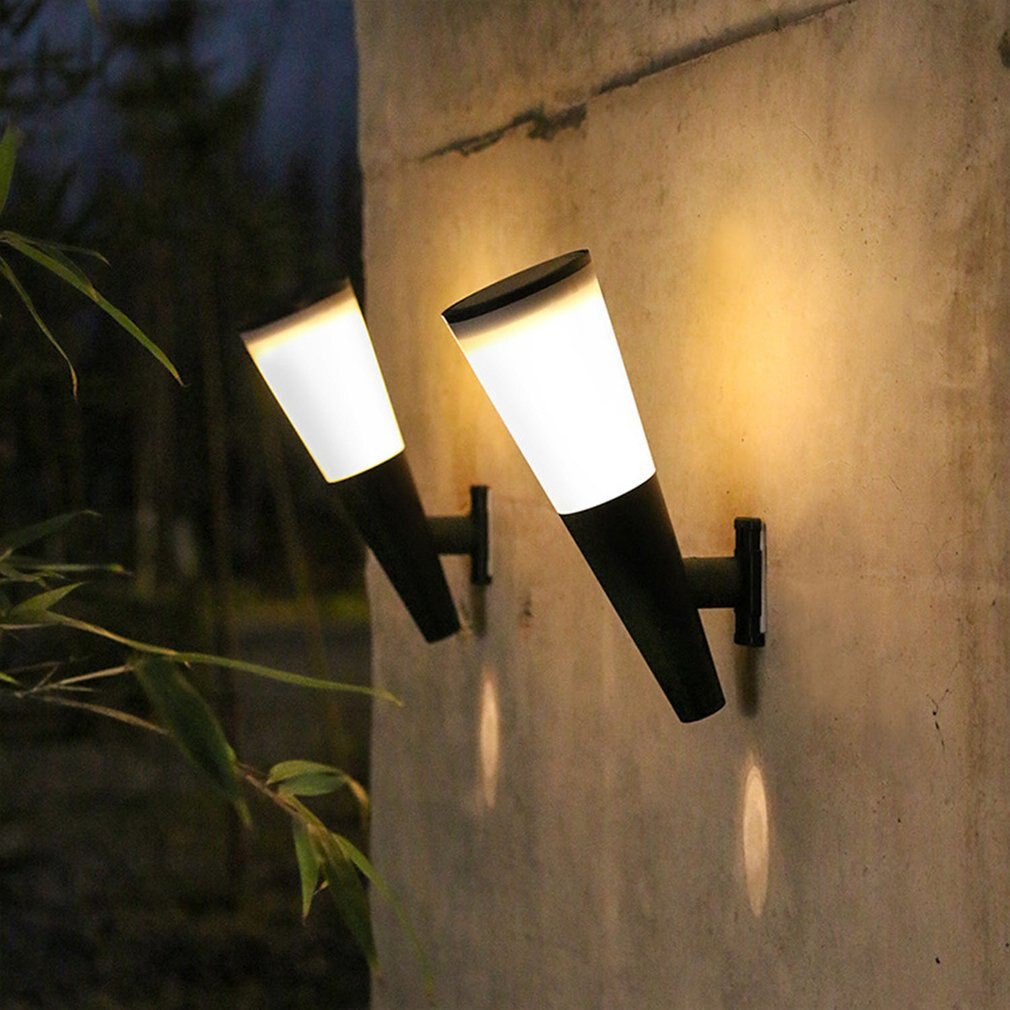 LED Outdoor Solar Wall Light Waterproof Torch Garden Wall Lights