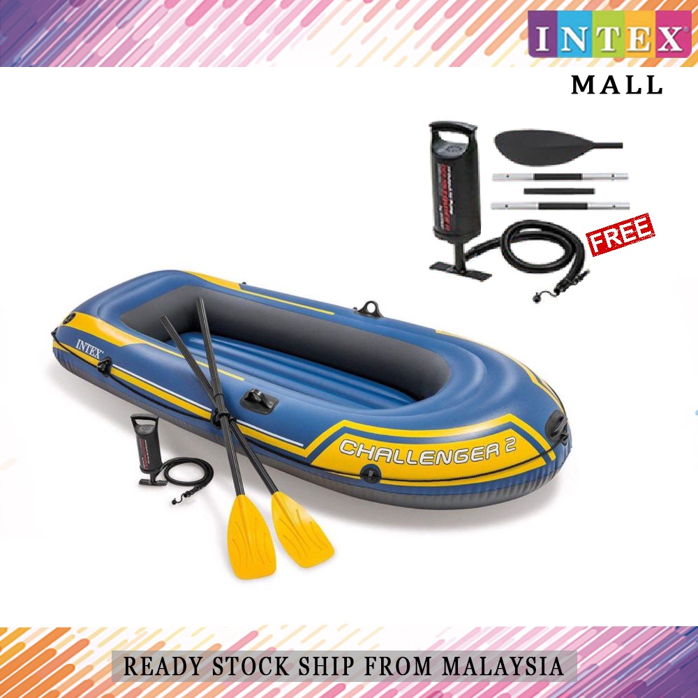 INTEX CHALLENGER 2 Series Inflatable Boat Set For 2 Persons Fishing