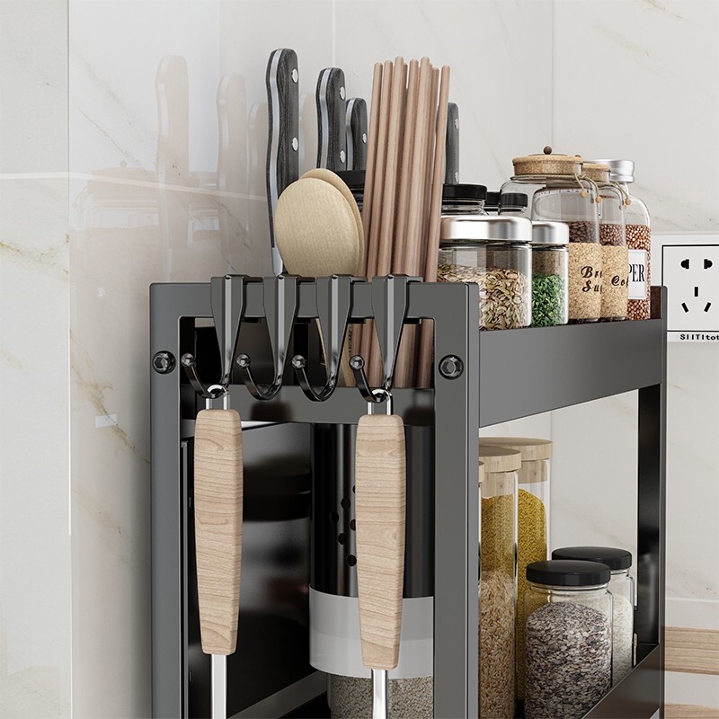 🚀 Micoe（MICOE）Kitchen Rack Black Seasoning Rack MultiFunctional