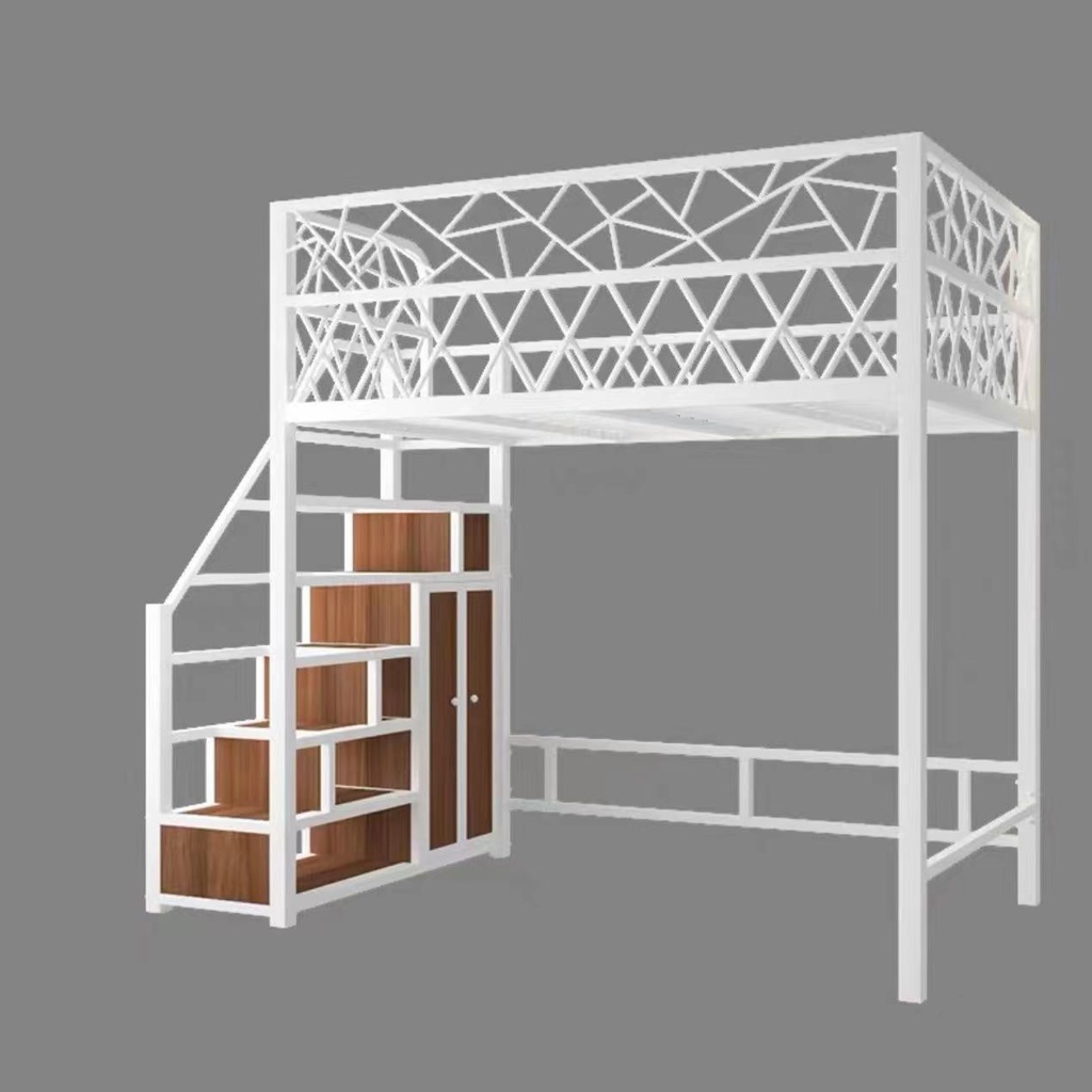 Elevated bed bed under table simple up and down bed small apartment