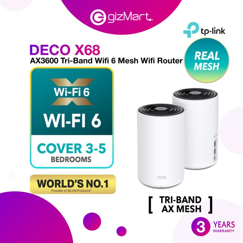 TPLINK Deco X68 (1/2/3 Pack) AX3600 TriBand WiFi 6 Whole Home Ai