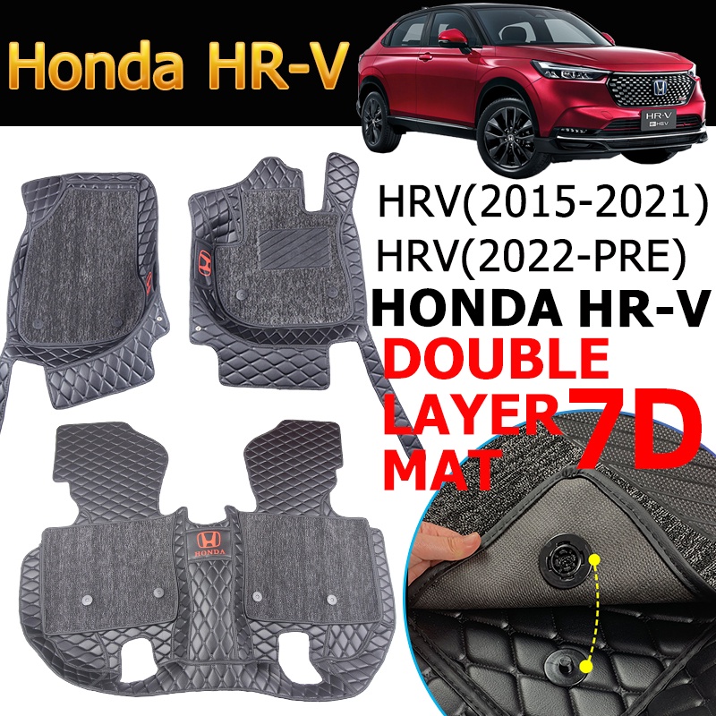 2Layers Carpet 2022 All New Honda HRV Car Floor Mat (2015Present) PU