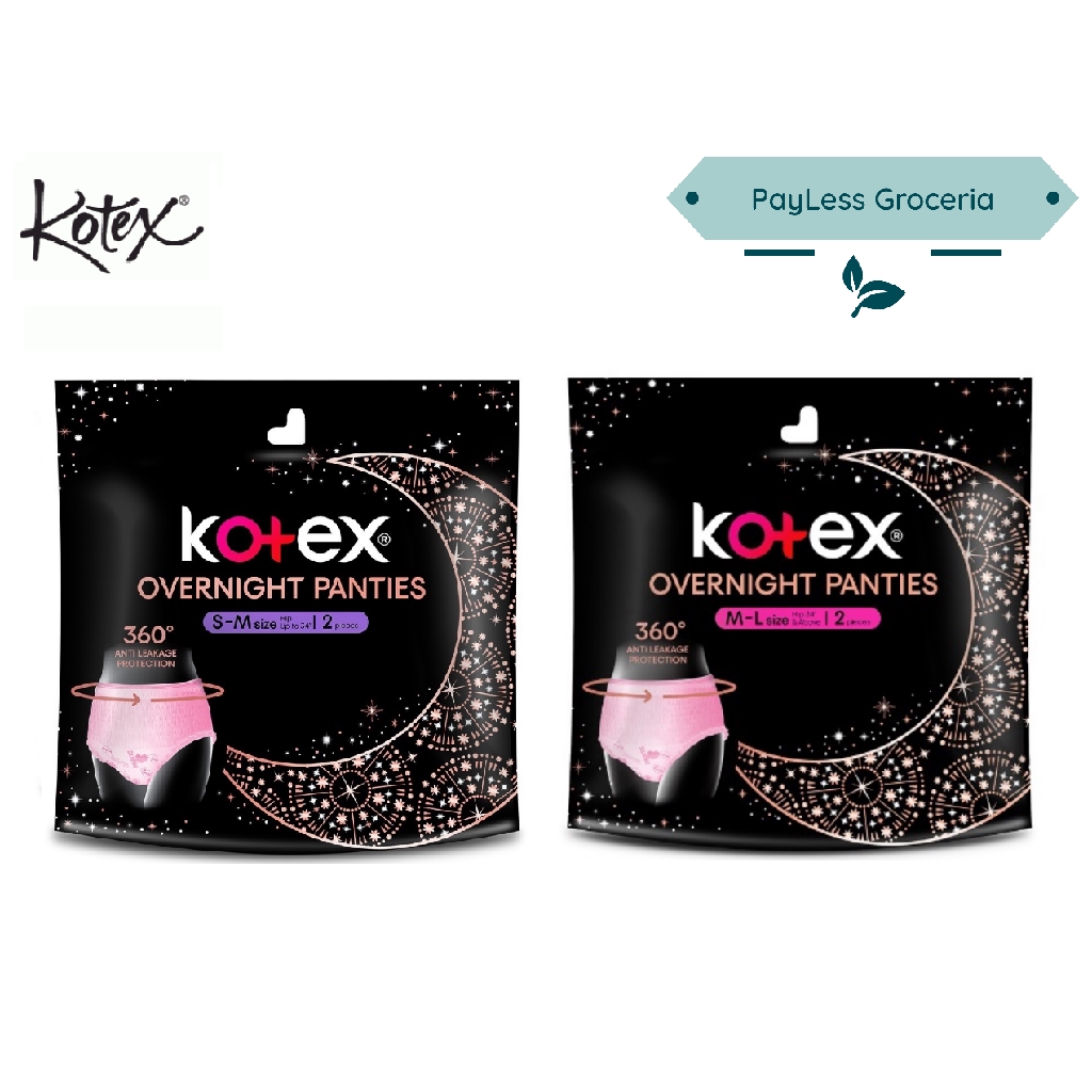 Kotex Overnight Panties SM / ML / LXL (2pcs) Shopee Malaysia