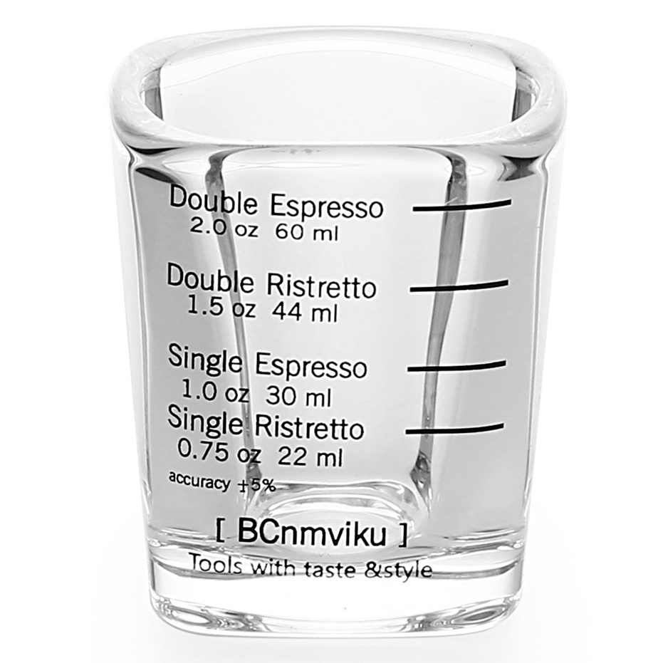 (Ready Stock)Coffee Espresso Shot Glass Double Mouthed Heat Resistance with Measuring Line 30ml