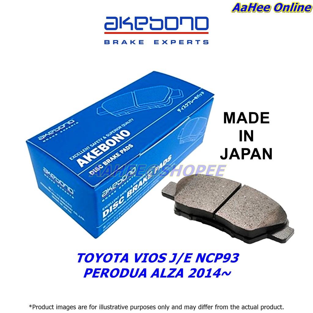 Akebono Japan Brake Pad Toyota Vios J/E NCP93 Prius C Perodua Alza