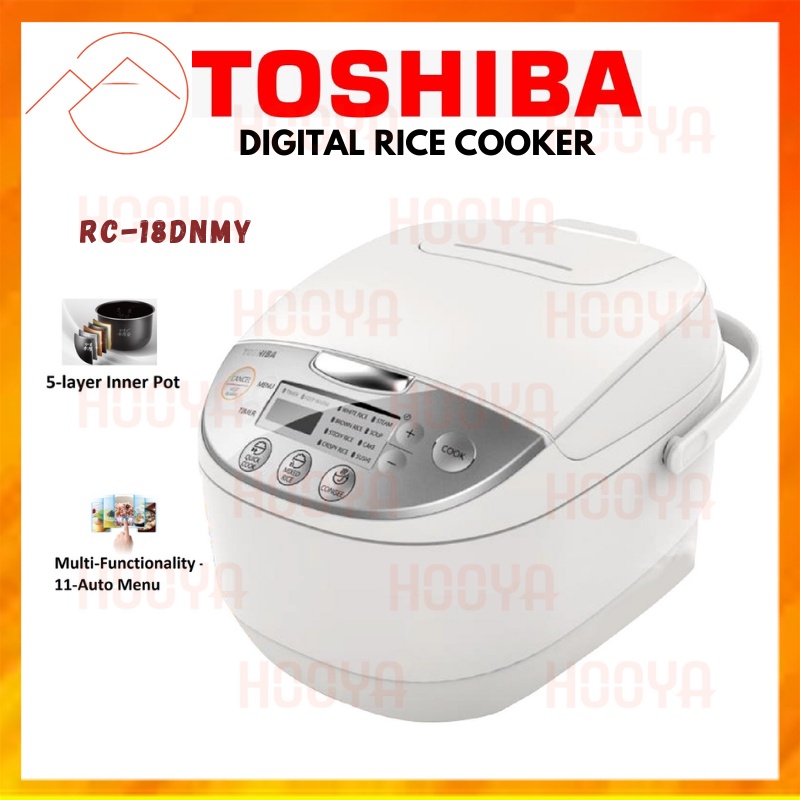 Toshiba Rice Cooker (1.8L) Honatsukama NonStick Pot Digital Rice Cooker RC18DH1NMY / Periuk