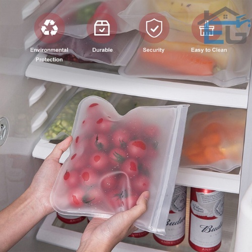 PEVA Food Storage Reusable Silicone Fresh Bags Refrigerator Vacuum