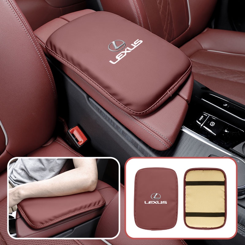 Leather Car Armrest Mat Center Console Arm Rest Protection Cushion For
