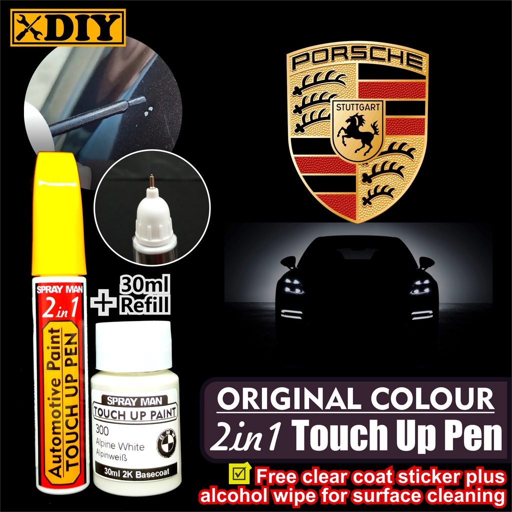 Porsche 2in1 Touch Up Pen Original Colour Automotive Paint Shopee