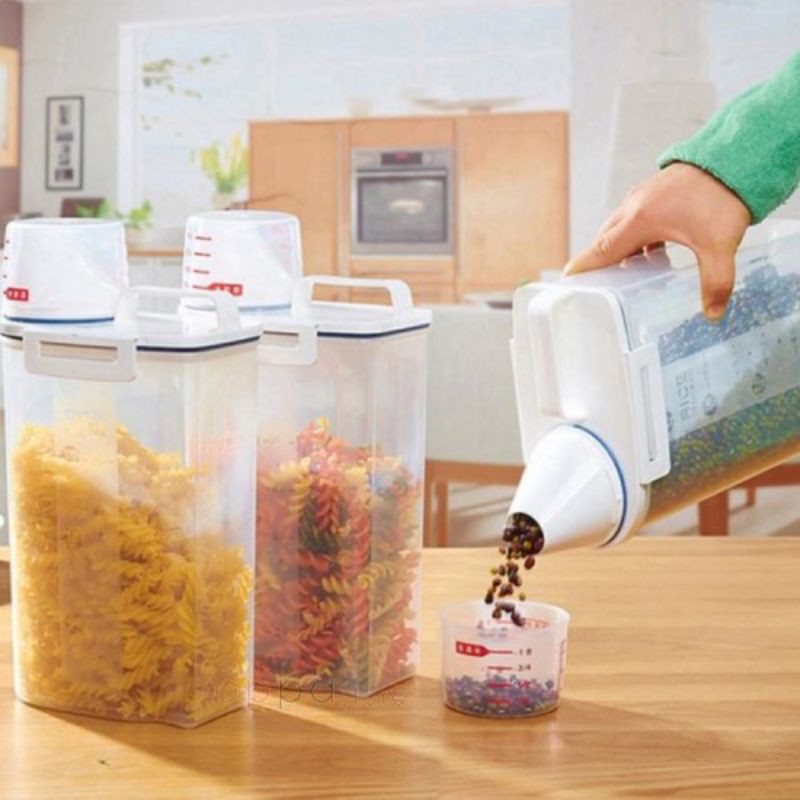 2L Plastic Storage Jars Food Storage Bottle Kitchen Storage Box Sealed