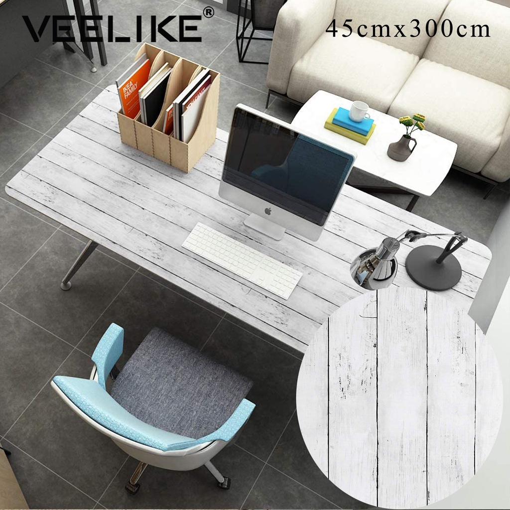 Veelike Waterproof Vinyl Wood Grain Self Adhesive Wallpaper (45 x 300cm