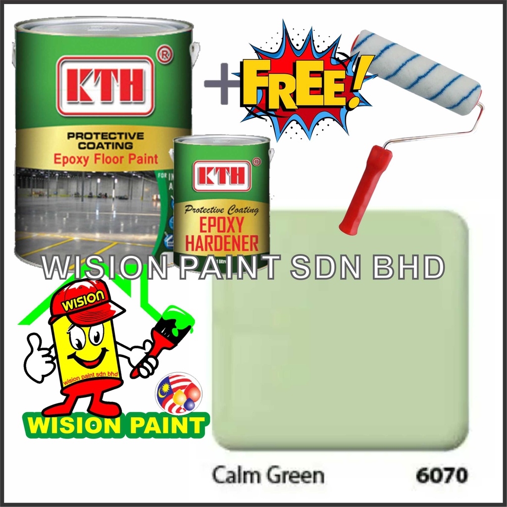 6070 CALM GREEN ( 5 LITER ) 5L kth epoxy floor paint / expoxy floor