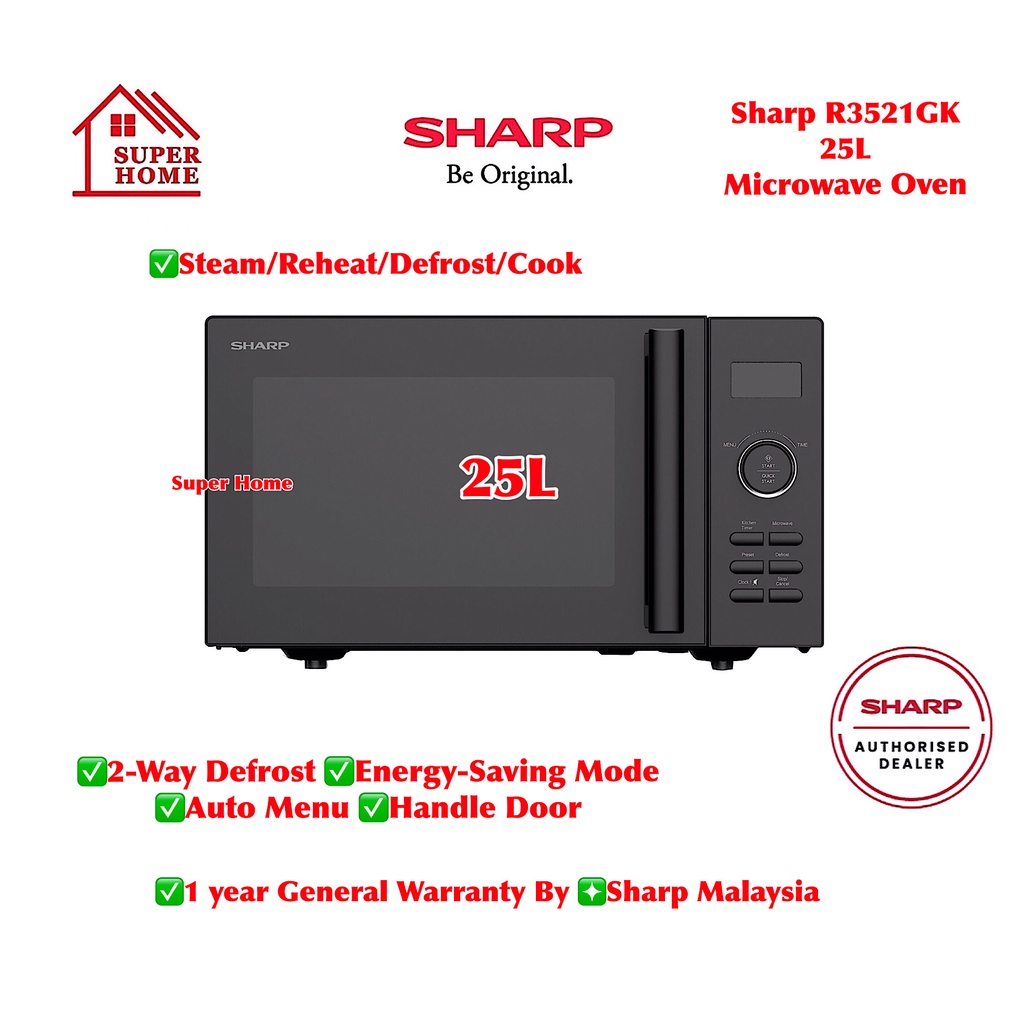 Sharp Microwave Oven R3521GK 25L Jog Dial Digital Control Microwave