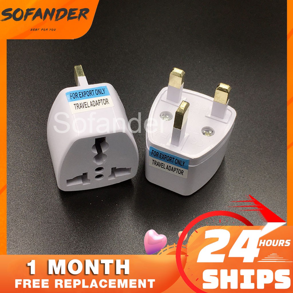 3 Pin Conversion Plug Universal 2 & 3 Pin Multi Plug Adapter British