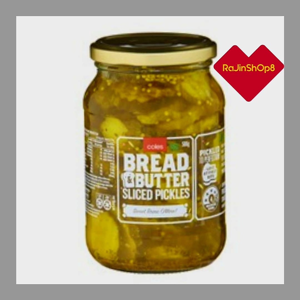 Coles Whole Dill Pickles Gherkins / Special Burger Pickles / Bread