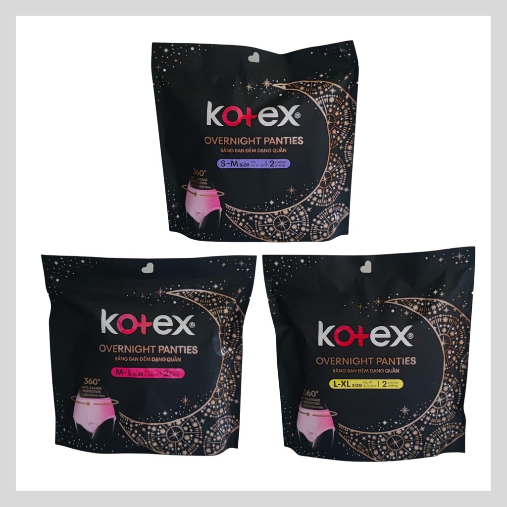 Kotex Overnight Panties SM / ML / LXL (2pcs) Shopee Malaysia