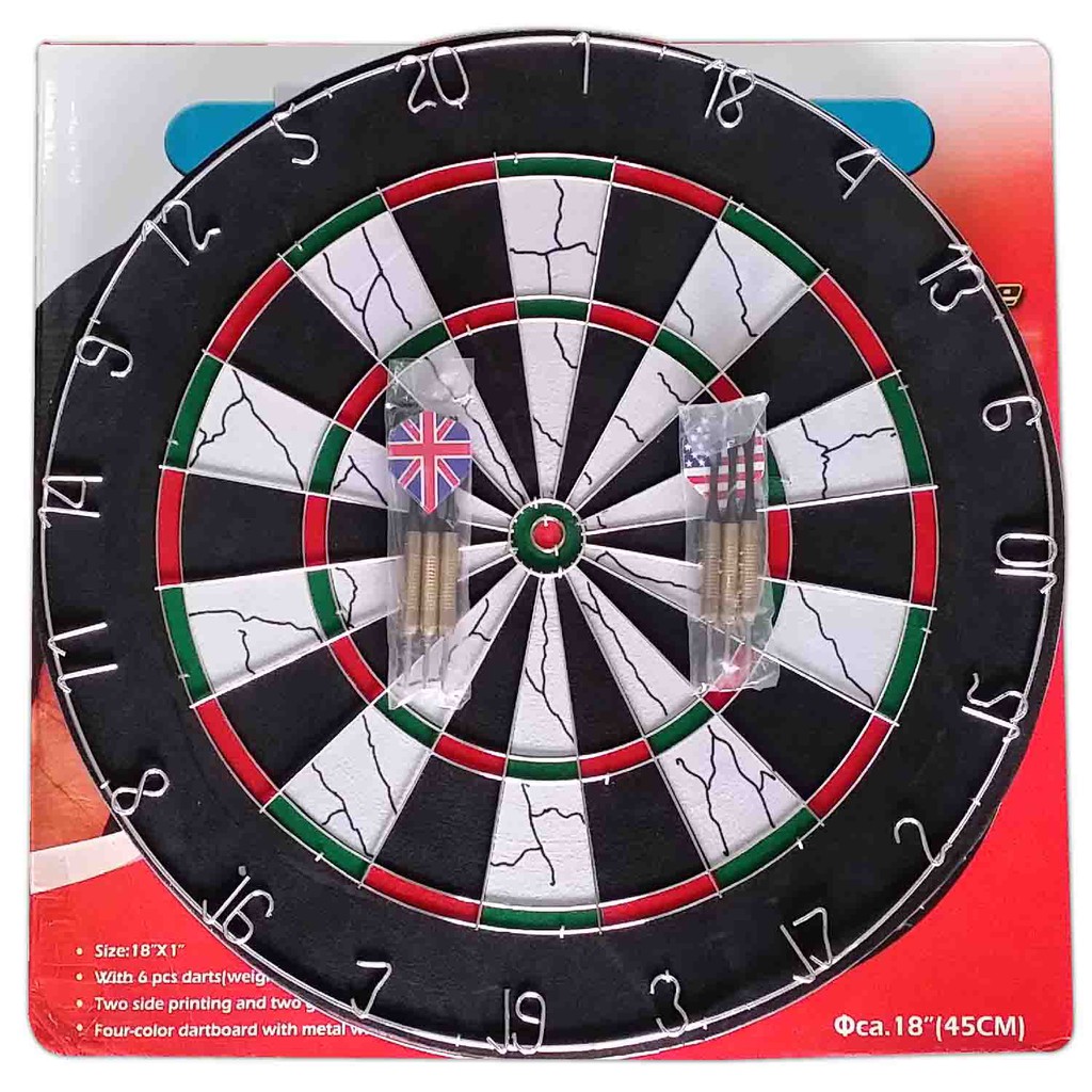 Dual Side Tournament Dart Board 18" x 1" (Free 6 Darts) Shopee Malaysia