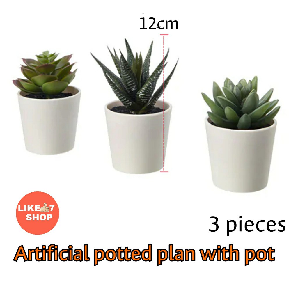 Ikea FEJKA Artificial potted plant with pot, in/outdoor Succulent 3PCS