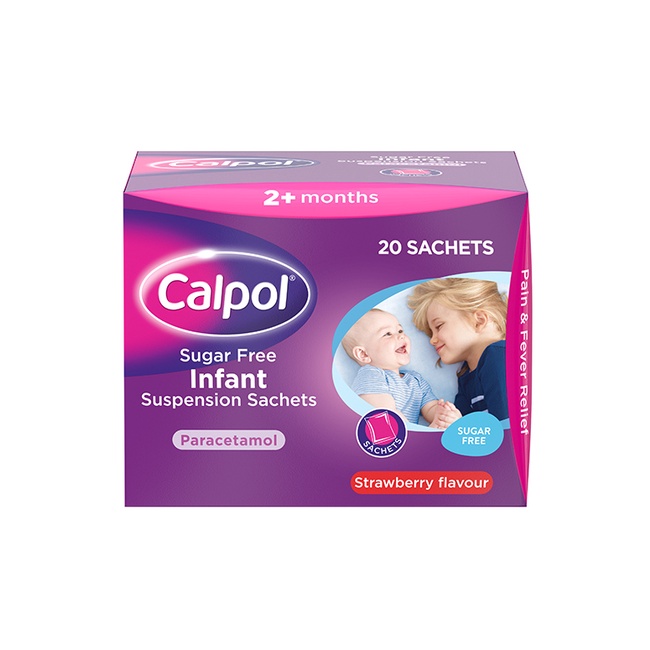 CALPOL® Sugar Free Infant Suspension Strawberry Flavour 20 Sachets x