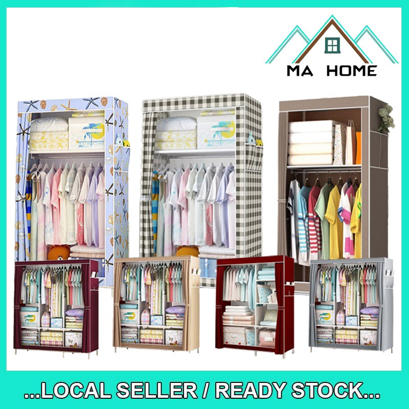 MA Home Wardrobe Almari Baju Rak Baju Clothes Organization Storage Rack Clothes Rack