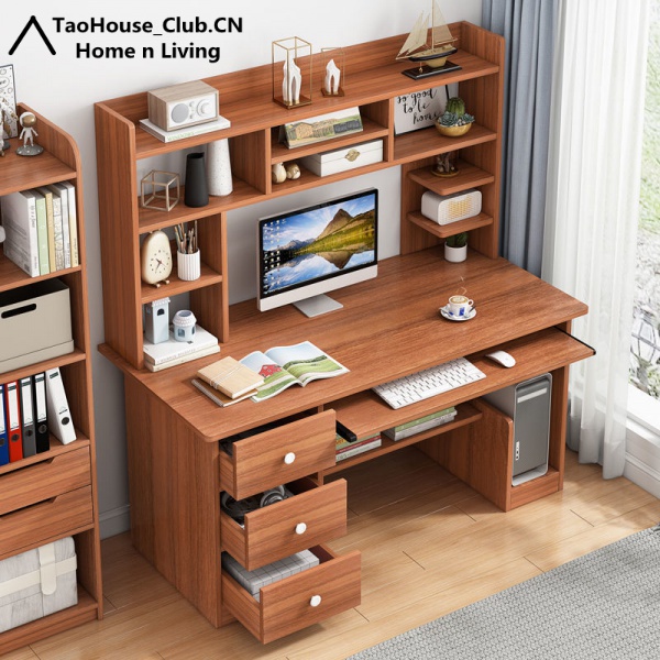 [High Quality] Computer Desk Desktop Student Household Desk Bookshelf