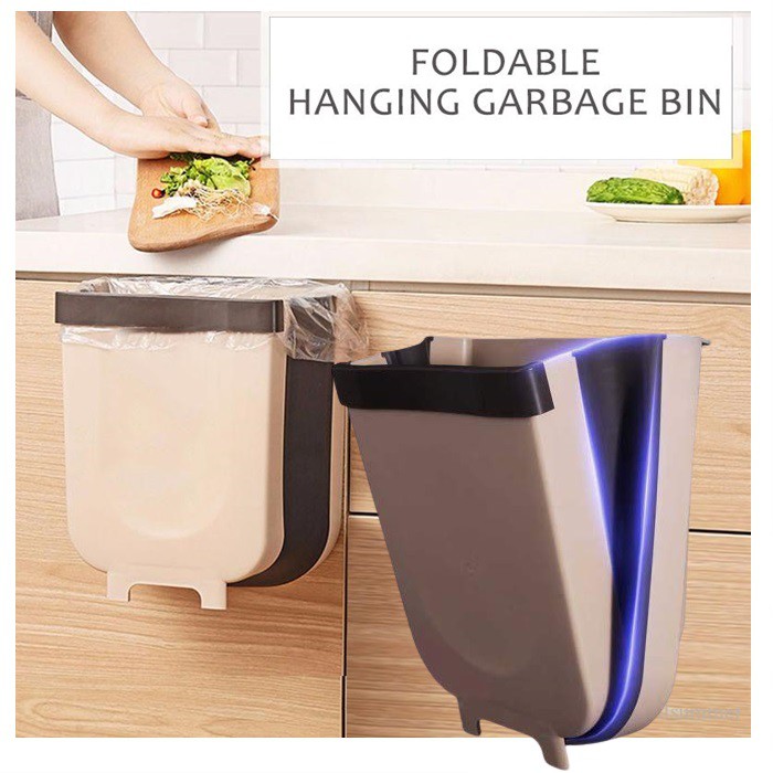 Kitchen Wall Mounted Folding Dustbin Door Foldable Hanging