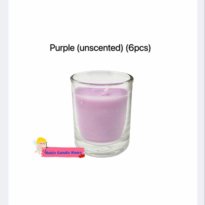6pcs Glass Candle, unscented/scented, burning 12hours±, 2oz/60ml (High