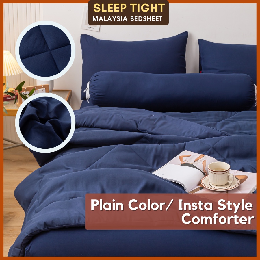 PLAIN COLOR COMFORTER SELIMUT LEMBUT Single Queen High Quality