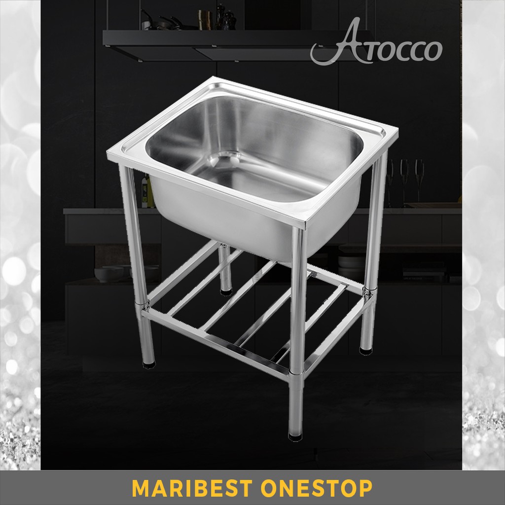 AT604879 STAINLESS STEEL SINGLE BOWL SINK WITH STAINLESS STEEL STAND