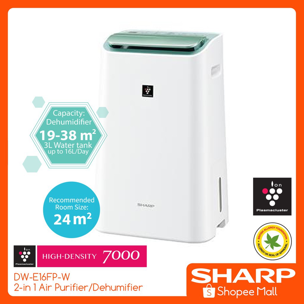 Sharp DWE16FAW Air Plasmacluster 2 in 1 Air Purifier & Dehumidifier