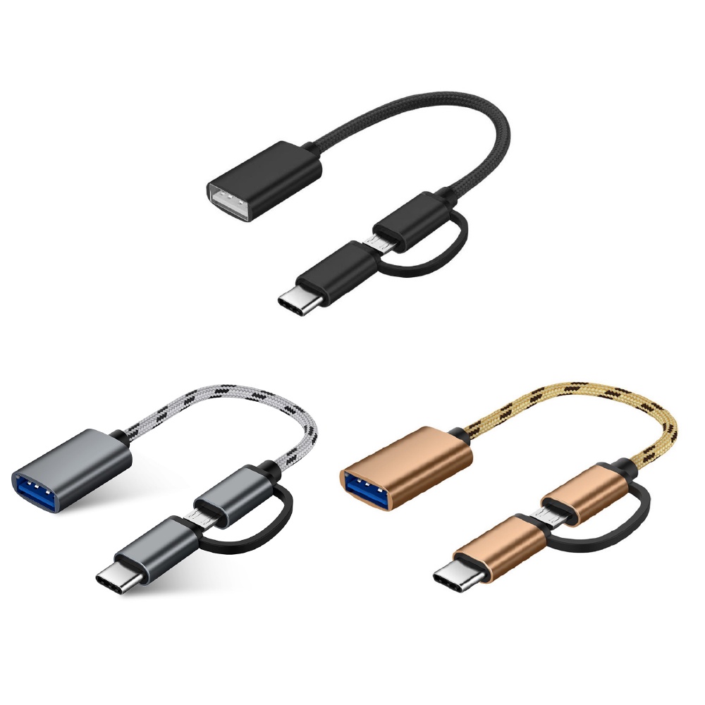 2 in 1 TypeC Male + Micro USB Male / Micro USB / TypeC To USB 3.0