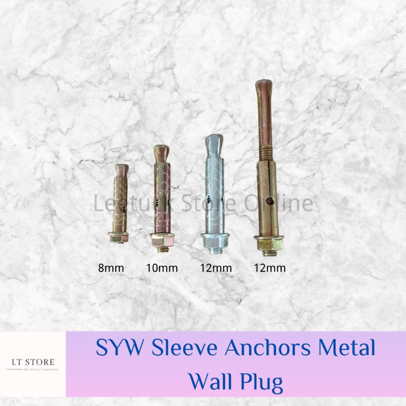 SYW Sleeve Anchors Metal Wall Plug 8mm / 10mm / 12mm Shopee Malaysia