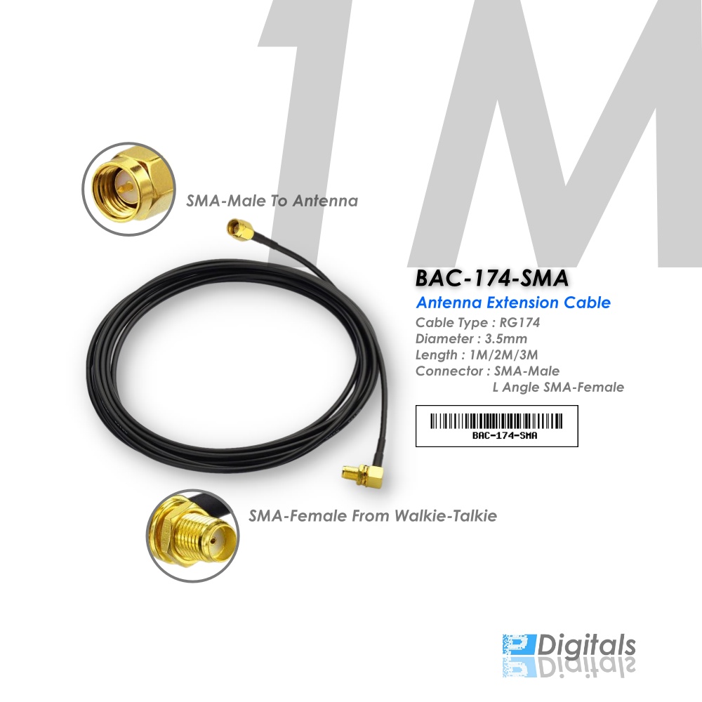 SMA Tactical Antenna Extend Coaxial Cable Shopee Malaysia