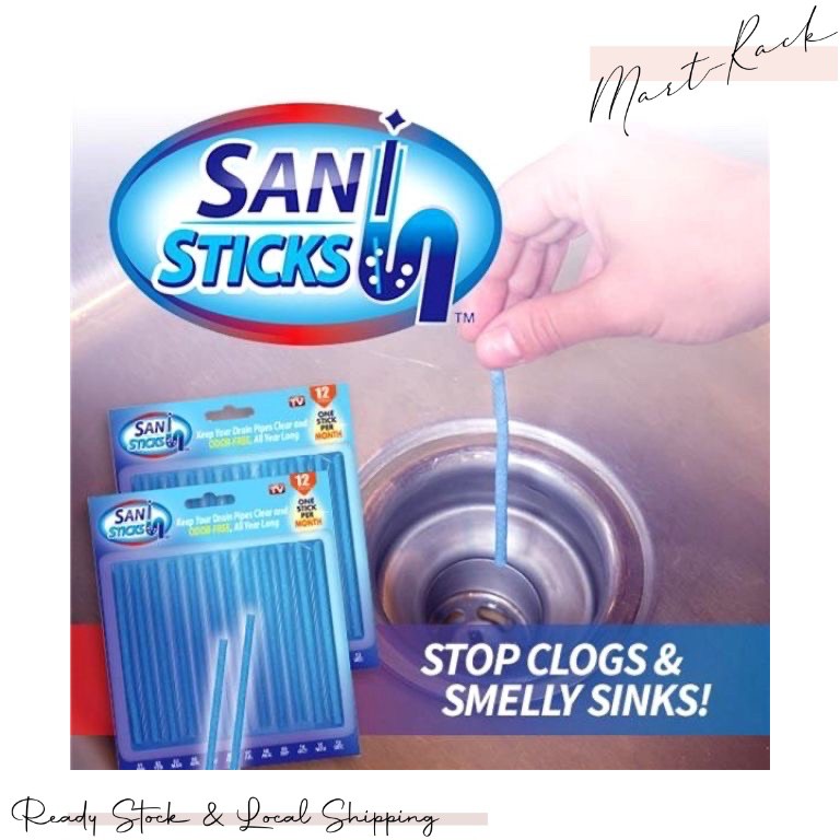 (12 Pcs) Sani Stick For Sink/ Drain/ Pipe Cleaning AntiClog Shopee Malaysia