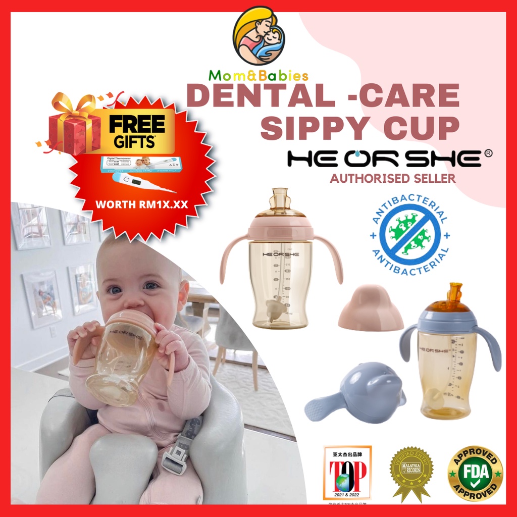 *Ready Stock*100 ORI HeOrShe Dentalcare Sippy Cup / Antibacterial