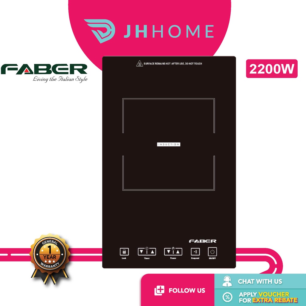 Faber Builtin Induction Cooker Premio Domino 1ID (2200W)/Faber Ceramic Cooker Premio Domino 2C