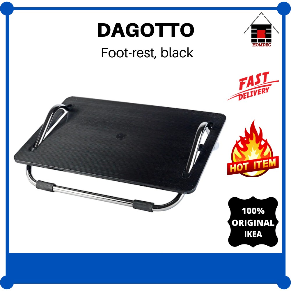 IKEA DAGOTTO Footrest, black I Tempat merehatkan kaki, hitam Shopee