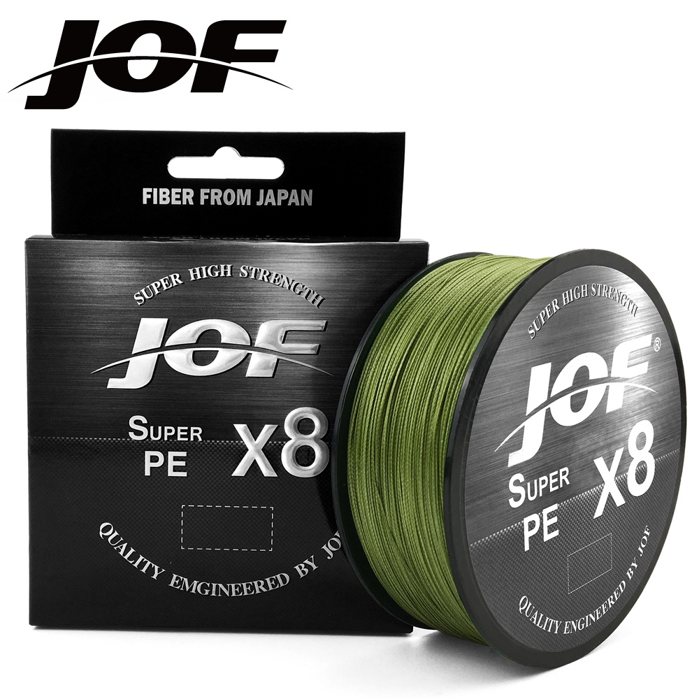 JOF Braided Fishing Line X8 100M 150M 300M 500M 8 Strands Black Multifilament Saltwater PE Line