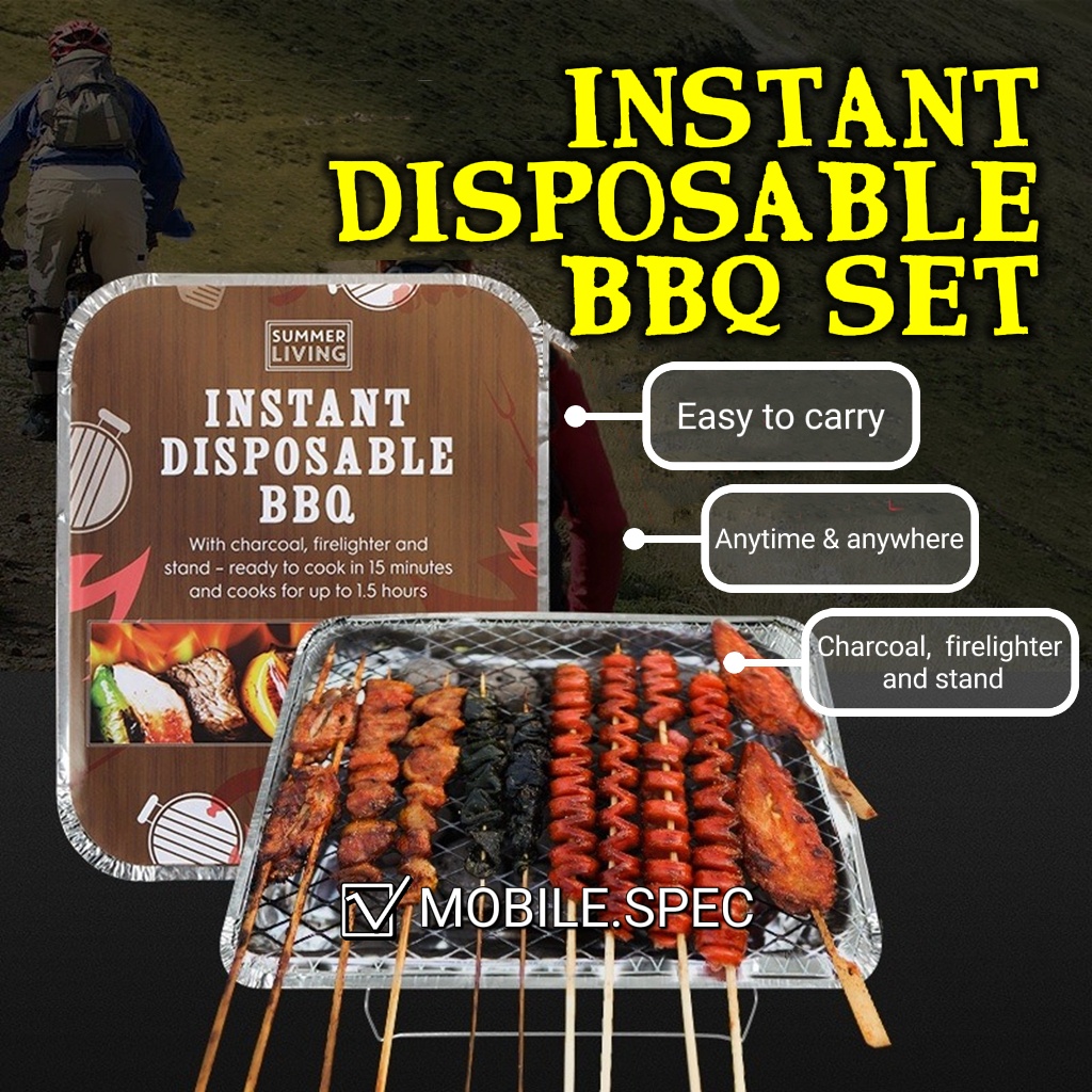 One Time Instant Disposable BBQ Grill Set Charcoal Disposable Biodegradable Camping Stove
