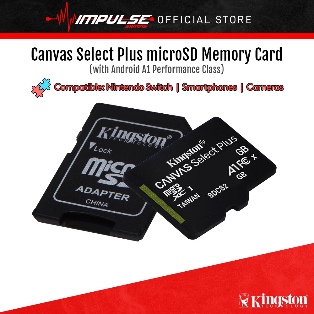 Kingston Canvas Select Plus 100R MicroSD 100MB/s Class 10 UHSI Card