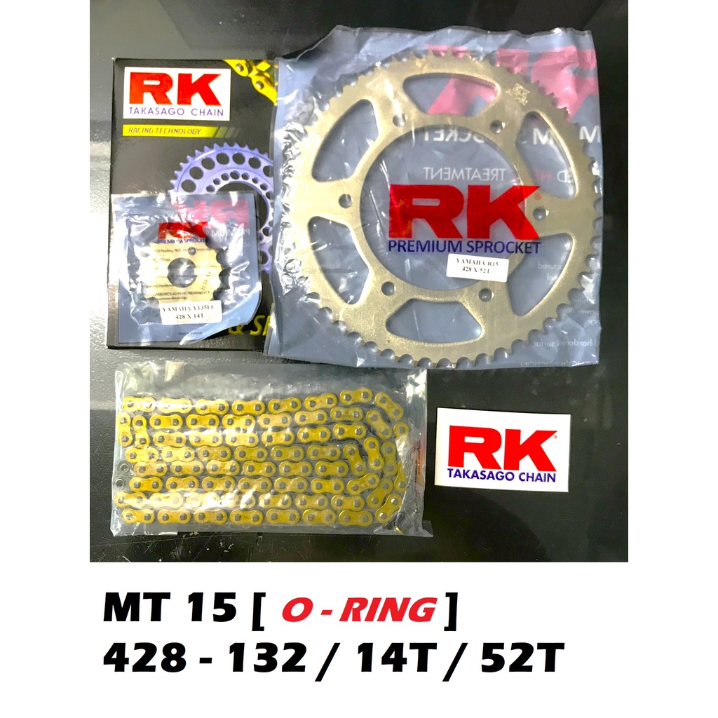 RK SPROCKET SET YAMAHA R15 V3 MT15 ORING GOLD CHAIN TAKASAGO 100 ORIGINAL Shopee Malaysia