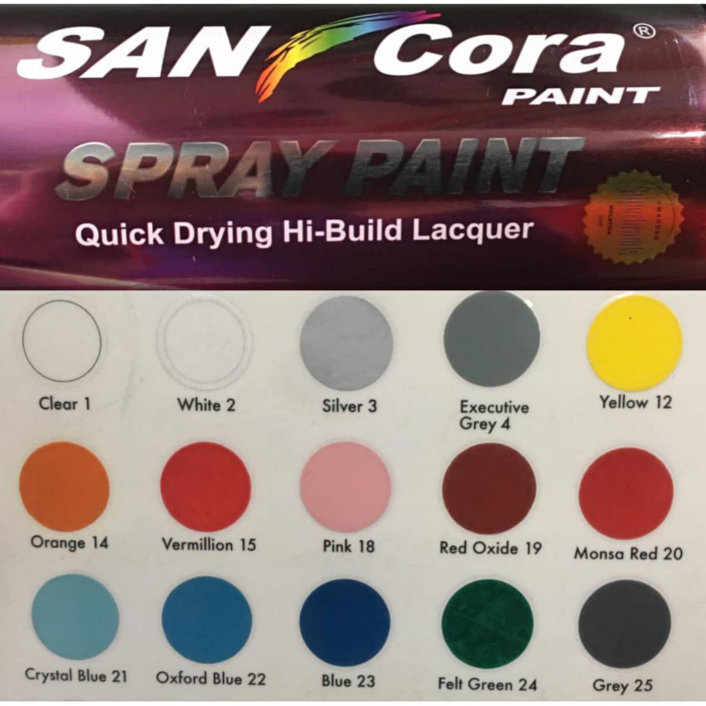 SANCORA SPRAY PAINT 400ML (STANDARD COLOUR) part 1 Shopee Malaysia